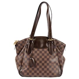 Louis Vuitton Tote e borsa a tracolla Verona in tela Damier Ebene, taglia Mm
