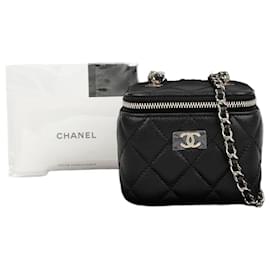 Borsa Vanity Classic Caviar Mirror Nera e Oro - Chanel