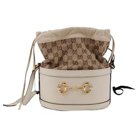 Borsa a secchiello Horsebit Bianca - Gucci