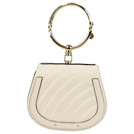 Chloé Kleiner Nile Tote Bag aus weißem Leder