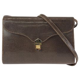 Borsa a tracolla 2way e clutch in lucertola Gucci