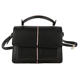 Borsa Tote con Manico Superiore e Borsa a Spalla in Pelle Nera - Marni