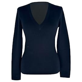 Michael Kors Sweatshirt mit V-Ausschnitt aus schwarzem Kaschmir