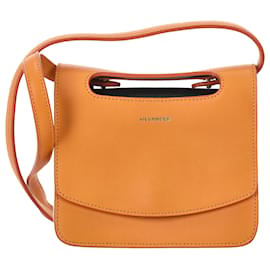Borsa a tracolla con patta Jil Sander in pelle arancione