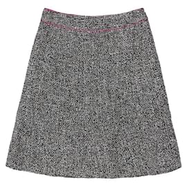 Falda de tweed negro multicolor - Chanel