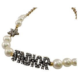 Collana Christian Dior placcata oro e strass