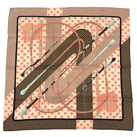 Foulard Hermes Carre 70 in Beige, Marrone e Arancione - Hermès