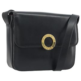 Céline Borsa a Spalla CELINE Circle in Pelle Nera con Dettagli Oro Autentica 193810V