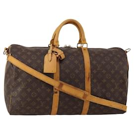LOUIS VUITTON Monogram Keepall Bandouliere 50 Boston Bag M41416 LV Auth bs36255