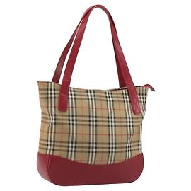 Borsa a mano BURBERRY Nova Check in tela Beige Red Auth ep15265