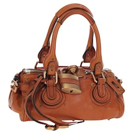 Chloé Chloe Paddington Handtasche aus Leder Braun Goldfarben Auth ki6714M