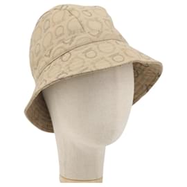 Cappello Bucket Salvatore Ferragamo Gancini in tela Beige Auth 193308A