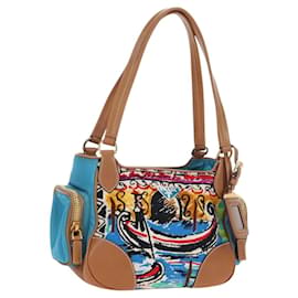 Borsa a mano PRADA Venice Pattern in tela Multicolor Oro Autentica 192606SAV