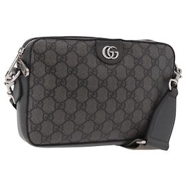 Borsa a tracolla GUCCI GG Supreme in PVC e pelle Grigio Argento 699439 Auth ka5448A