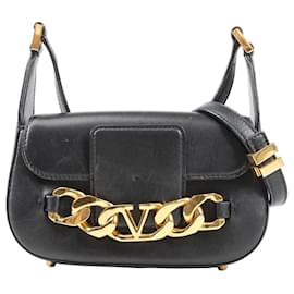 Sac à bandoulière en cuir VLogo Valentino Garavani noir