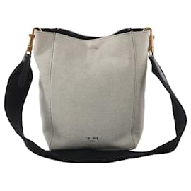 Céline CELINE Seau Sangle Bucket Small Canvas Shoulder bag in Beige x Navy