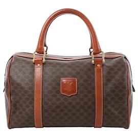 Céline Borsa Celine Macadam Boston in PVC e pelle marrone