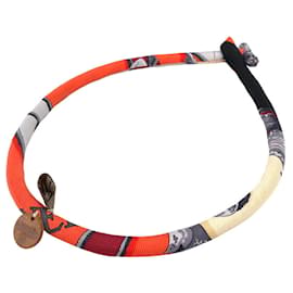 Collana Choker Hermes Petit H Brides de Soie in seta arancione - Hermès