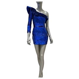 Balmain One-Shoulder Pailletten Mini Kleid 2009 Größe 38 Gebraucht