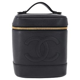 Chanel Vintage Timeless Vanity Case Caviar Tall