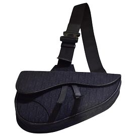 Borsa a tracolla CHRISTIAN DIOR in jacquard Oblique nero con scatola