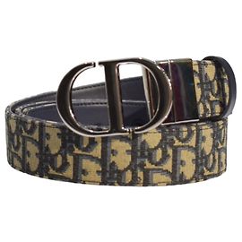 Christian Dior DIOR 30 Montaigne Gürtel Blue Oblique Jacquard Leather 95 38 mit BOX