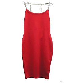 Lolita Lempicka rotes figurbetontes Kleid mit Strass-Trägern