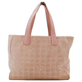Bolso Tote Chanel de tela rosa