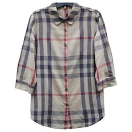 Camisa Burberry de lino a cuadros