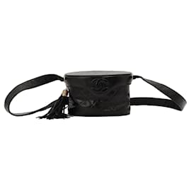 Beauty case Chanel in pelle trapuntata nera