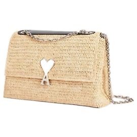 Borsa a tracolla in rafia Ami Paris De Coeur