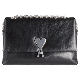 Ami Paris Borsa a tracolla in pelle nera logo cuore
