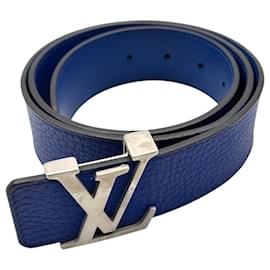 Blaue Ledergürtelschnalle mit LV-Initialen-Logo Größe 90 - Louis Vuitton