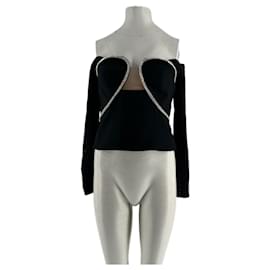Self portrait Top bustier con adornos de cristal