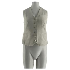 Staud Chaleco sin mangas beige