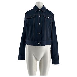 Autre Marque Blaue Wolljacke im Denim-Look