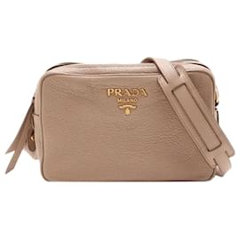 Bolso de hombro en cuero Vitello Phenix beige - Prada