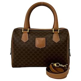 CELINE Vintage Macadam Blazon Leder Handtasche - Céline