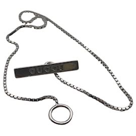 Bracciale Gucci in oro bianco con barra logo