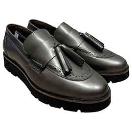 Trussardi Jeans Mocassini in pelle metallizzata con nappe