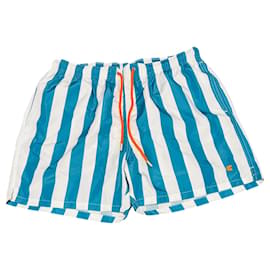 Gallo Blue and White Striped Swim Shorts - Autre Marque