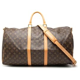 Louis Vuitton Marrone Monogram Keepall Bandouliere 55