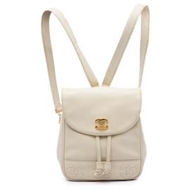 Zaino Chanel White Caviar Triple CC