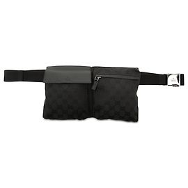 Borsa a tracolla con doppia tasca in tela GG nera Gucci