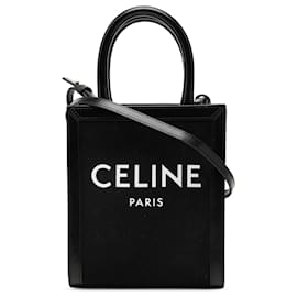 Celine Tote Verticale Mini in Tela Nero - Céline