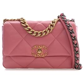 Chanel Pink Medium Lambskin 19 Flap