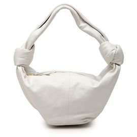 Borsa Mini Double Knot in pelle di vitello bianca Bottega Veneta