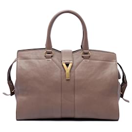 Borsa cabas Saint Laurent in pelle marrone Medium Cabas Chyc