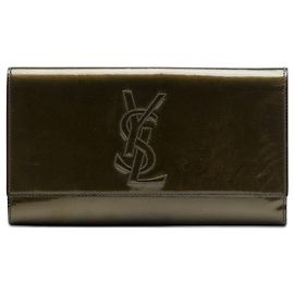 Clutch Belle De Jour en charol verde grande Saint Laurent
