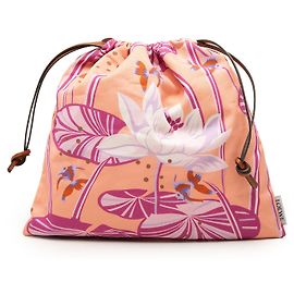 Pochette con coulisse LOEWE Pink Paula Ibiza Canvas Waterlily Print